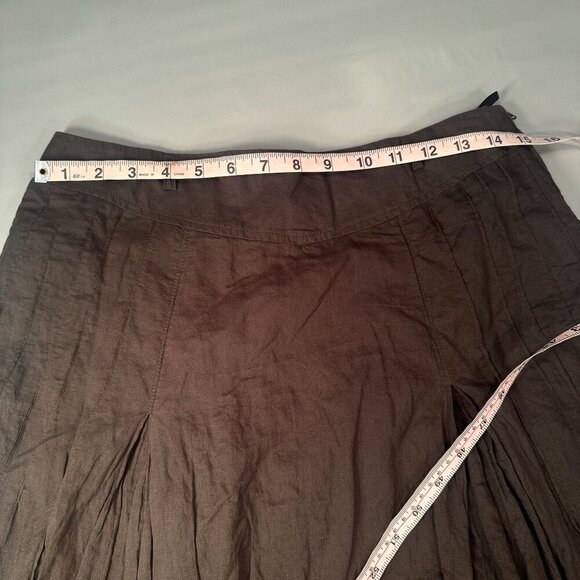 Kate Spade Boho Pleated Skirt Women Casual Bottom Dark Olive Green Medium READ - Picture 5 of 10